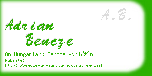 adrian bencze business card